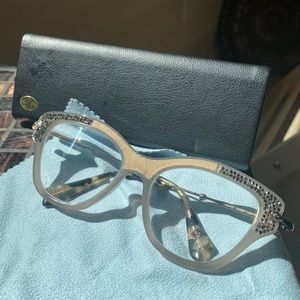 MiuMiu Grey cat eyeglasses Swarovski crystals